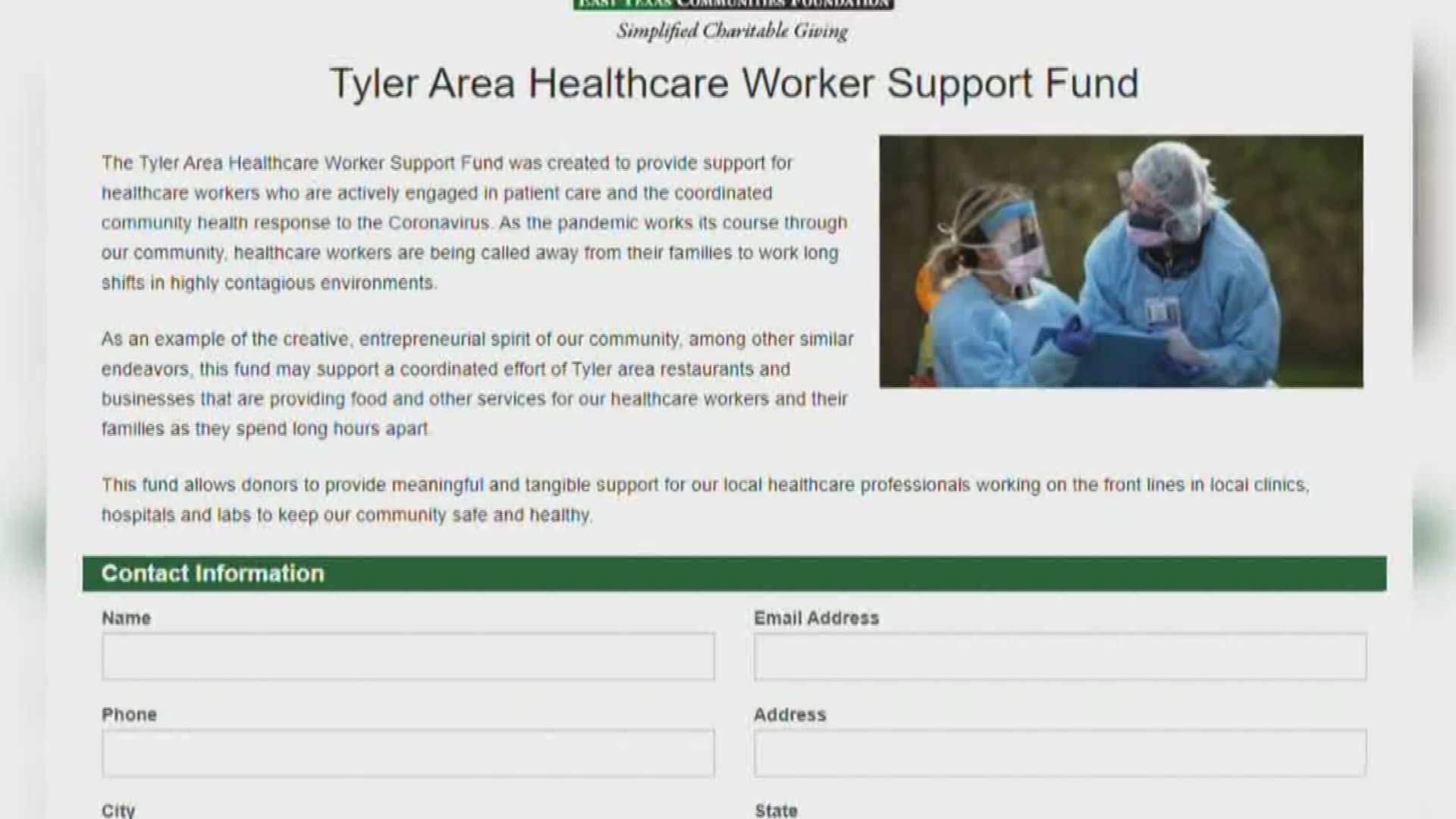 The ETRA and The ETCF have created the Tyler Area Healthcare Worker Support Fund to support Local Business and Healthcare workers.