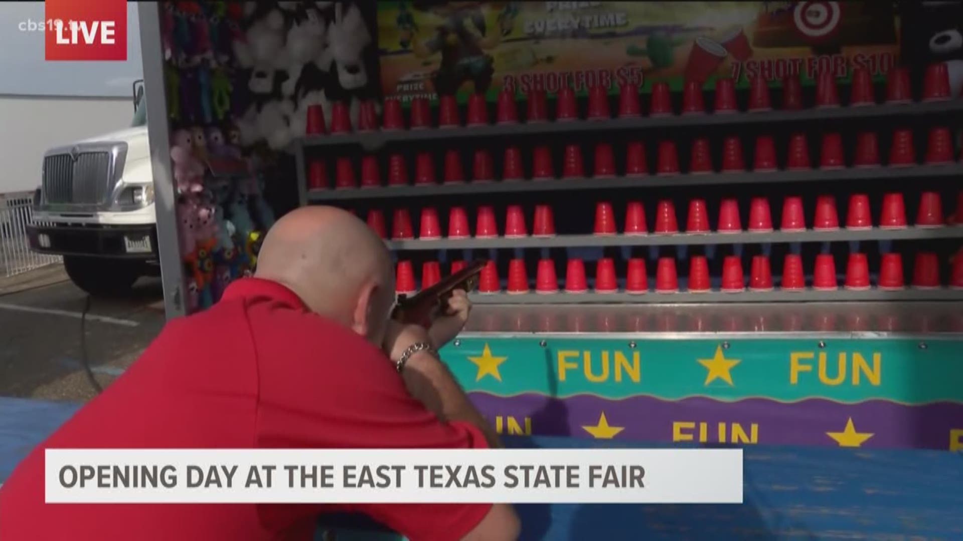 Playing East Texas State Fair Shooting Game