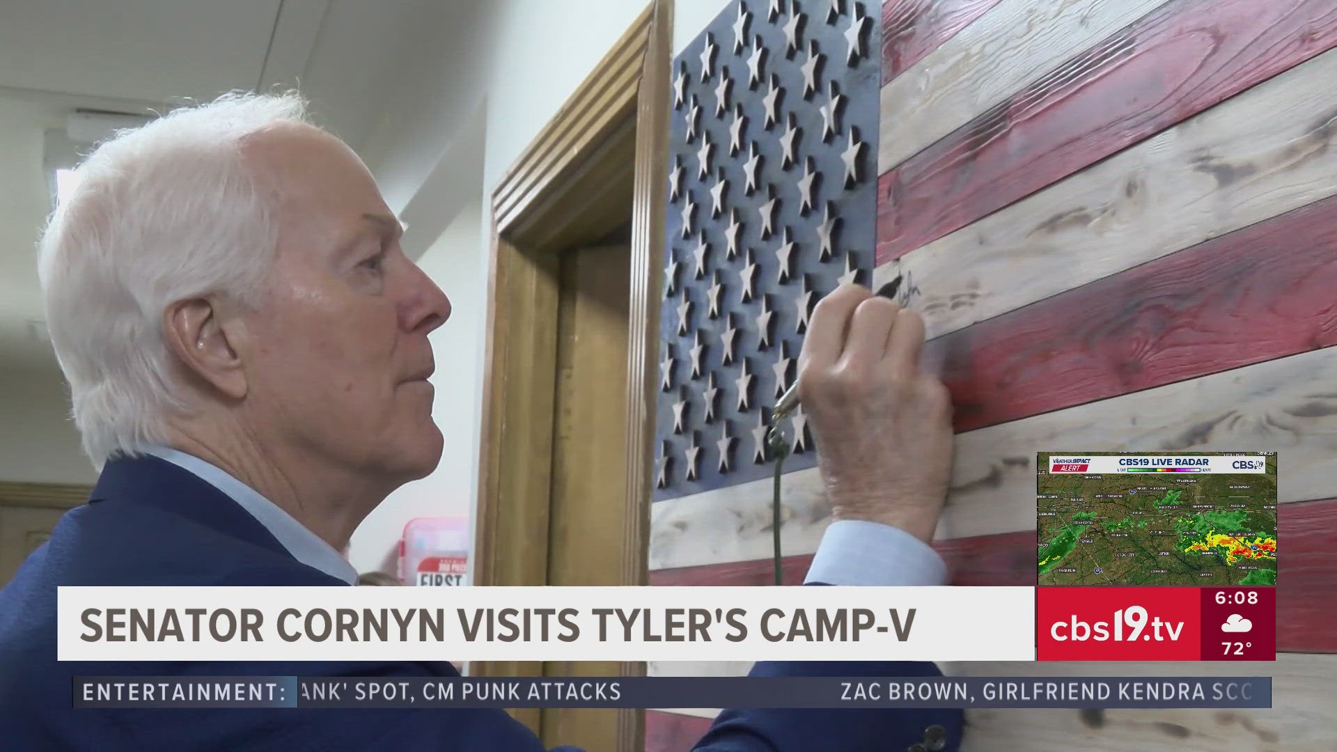U.S. Sen. John Cornyn tours Camp V, talks veteran mental health