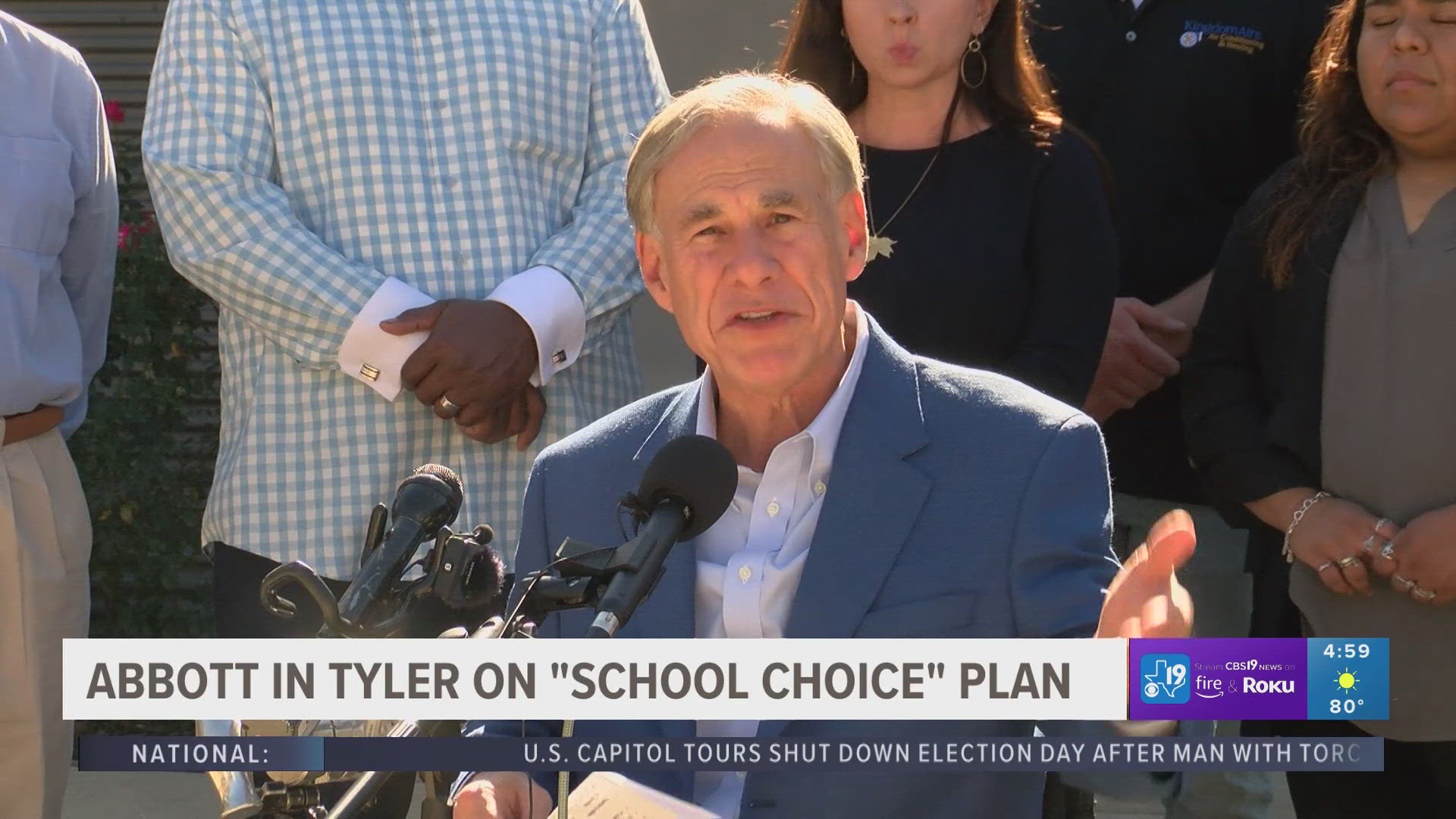 The governor advocates in favor of school vouchers. 