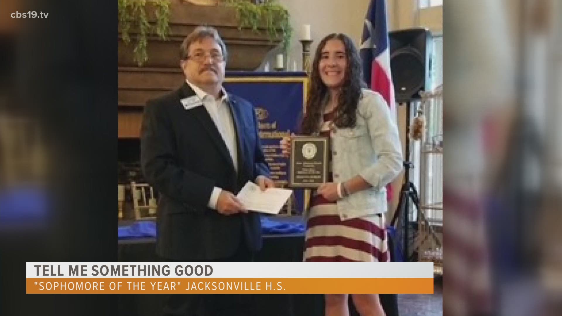 Julianna Dublin is a Jacksonville High School student who recently won the Walter Hurst Sophomore of the Year Award from the Texas-Oklahoma Kiwanis Foundation.