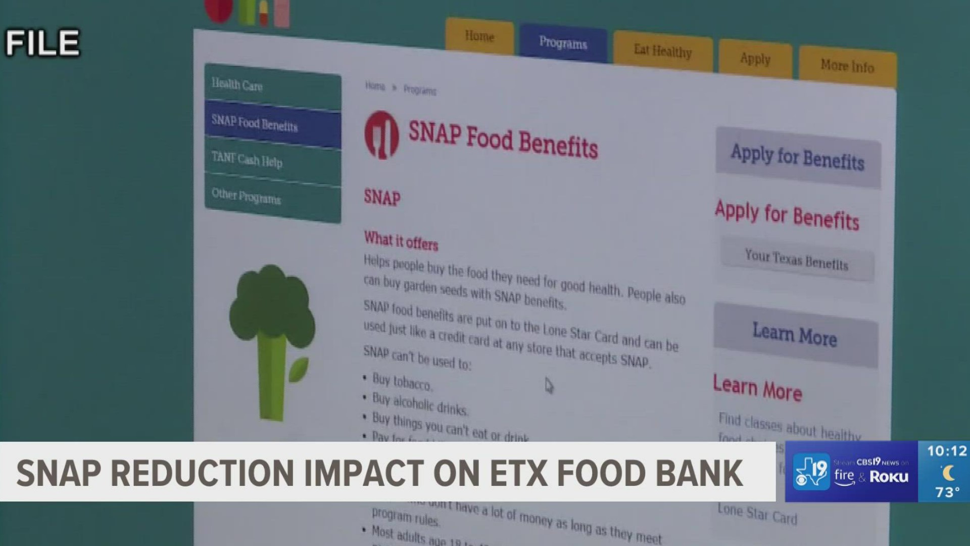 East Texas Food Bank CEO Dennis Cullinant said the reduction of SNAP benefits will see longer lines and it will cause more strain on their partner pantries.
