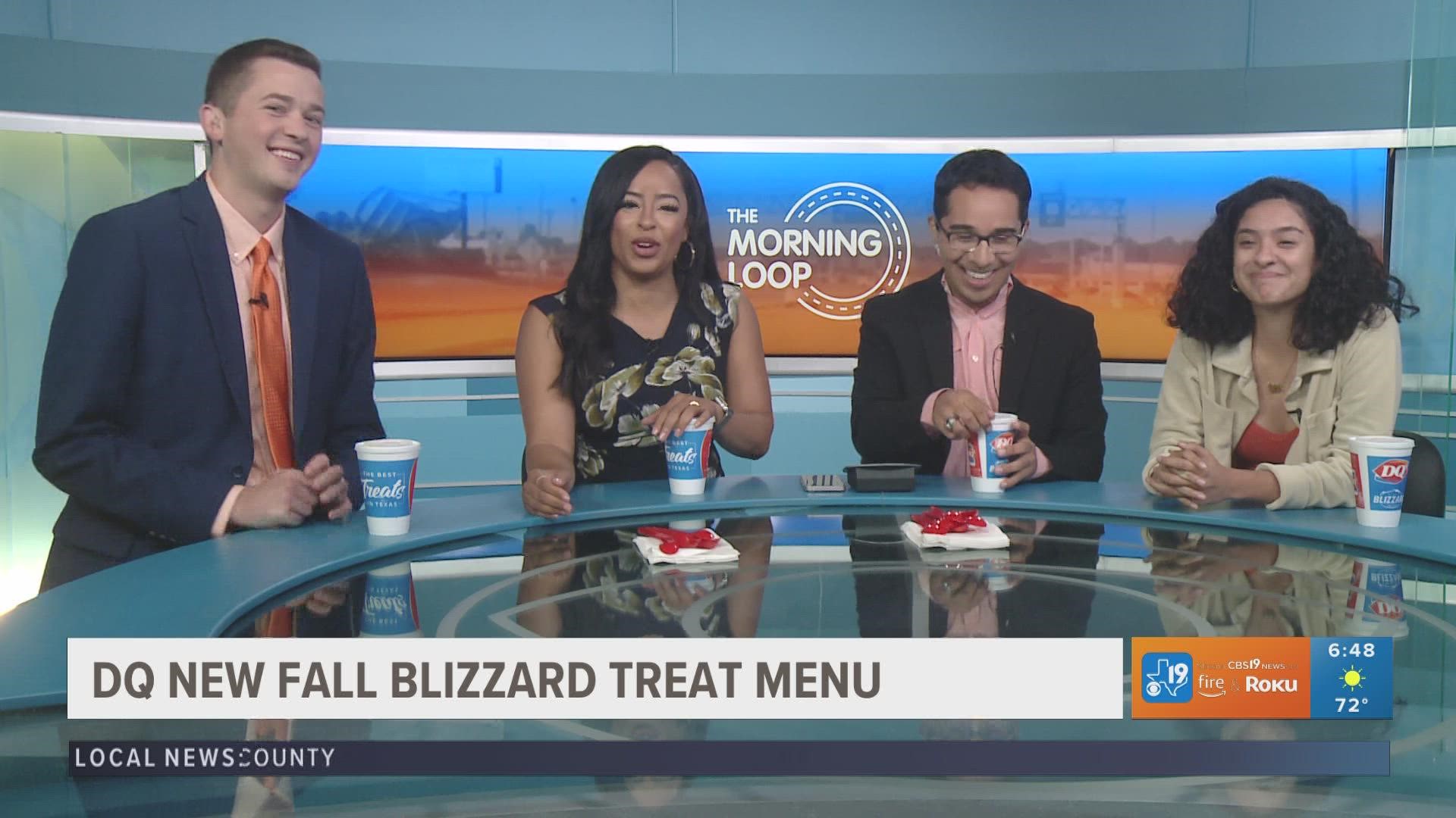 CBS19 Morning Loop team tries Dairy Queen's fall blizzard menu