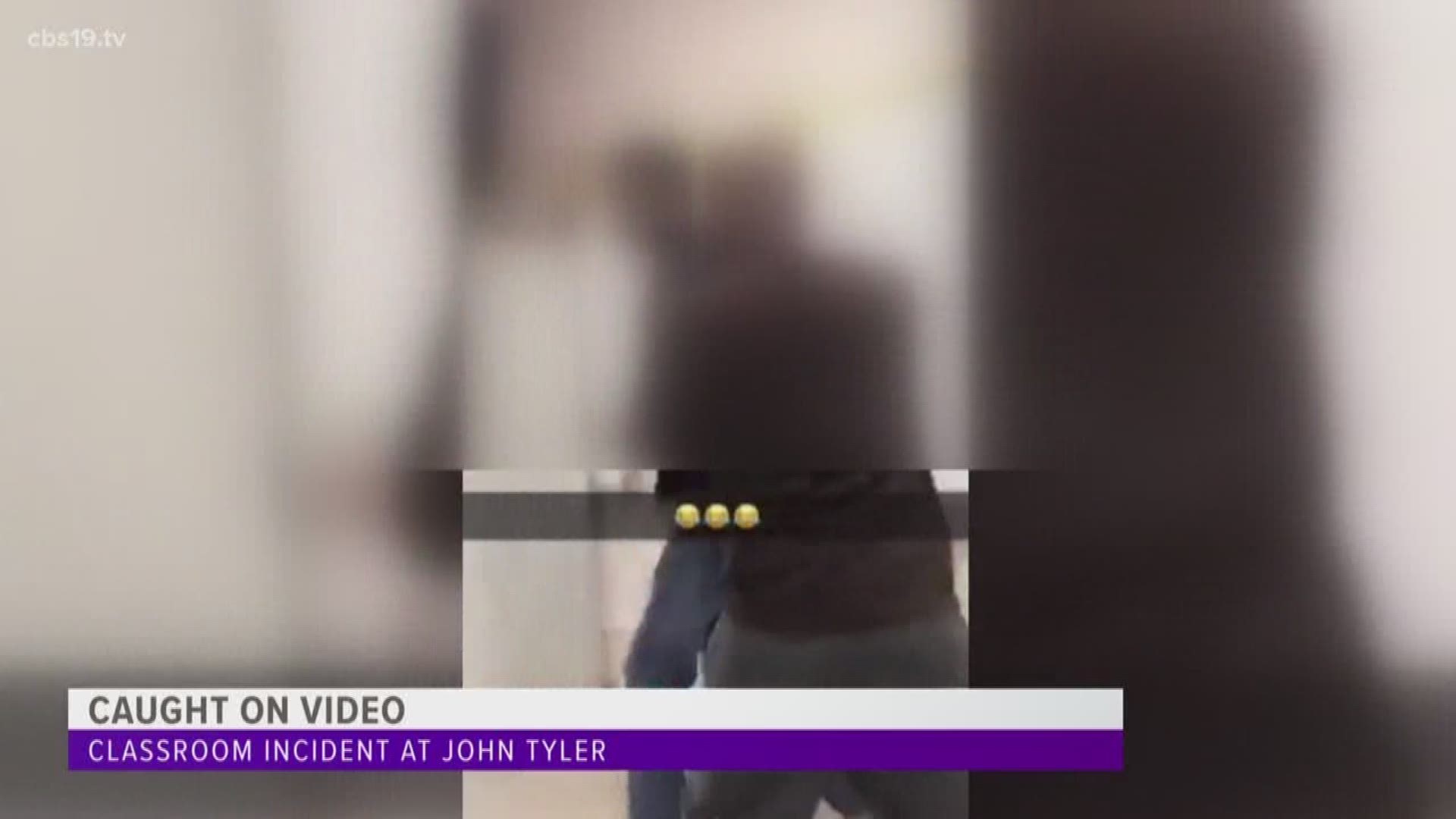  A JOHN TYLER HIGH SCHOOL TEACHER  ON ADMINISTRATIVE LEAVE AFTER A VIDEO SURFACED SHOWING HIM PUSHING  A STUDENT.