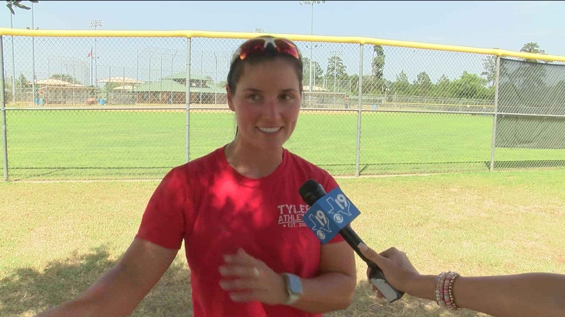 Morgan Gaither held a camp at Lear Park in Longview on Wednesday.