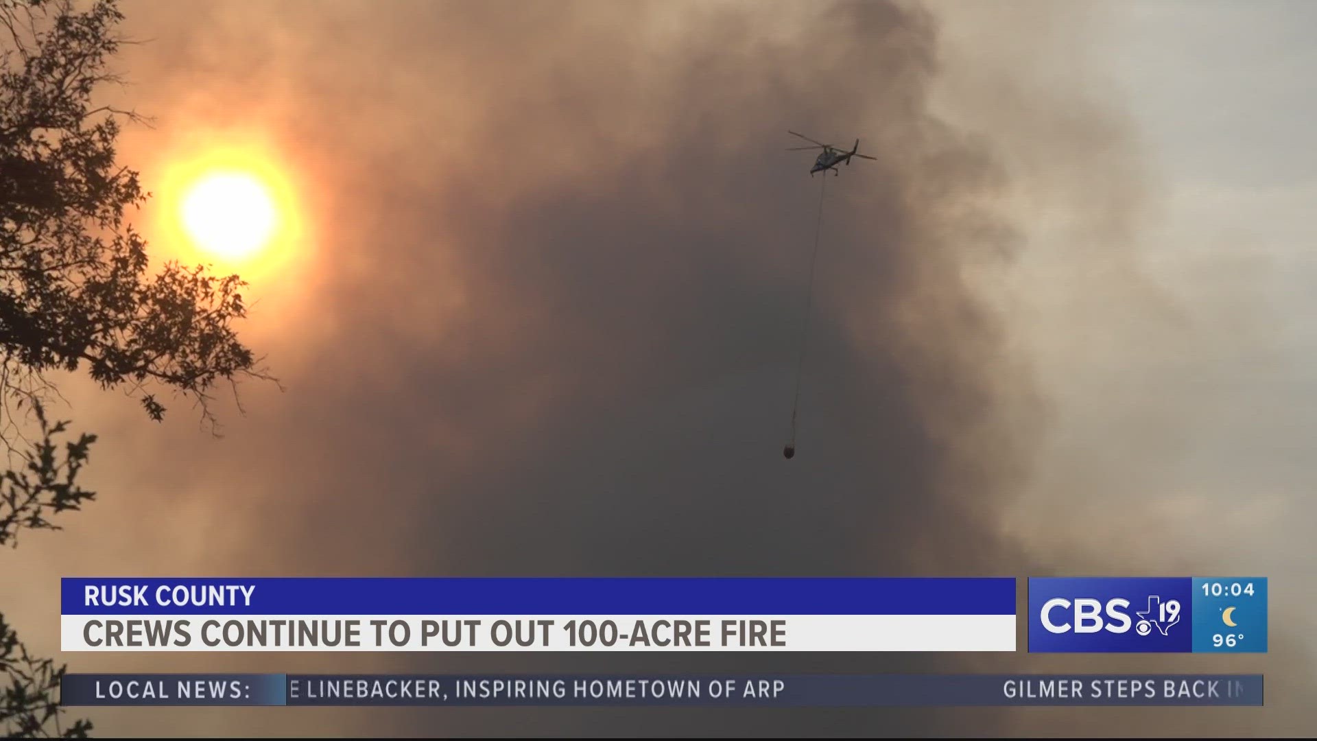 Crews continue to put out 100-acre wildfire in Rusk County