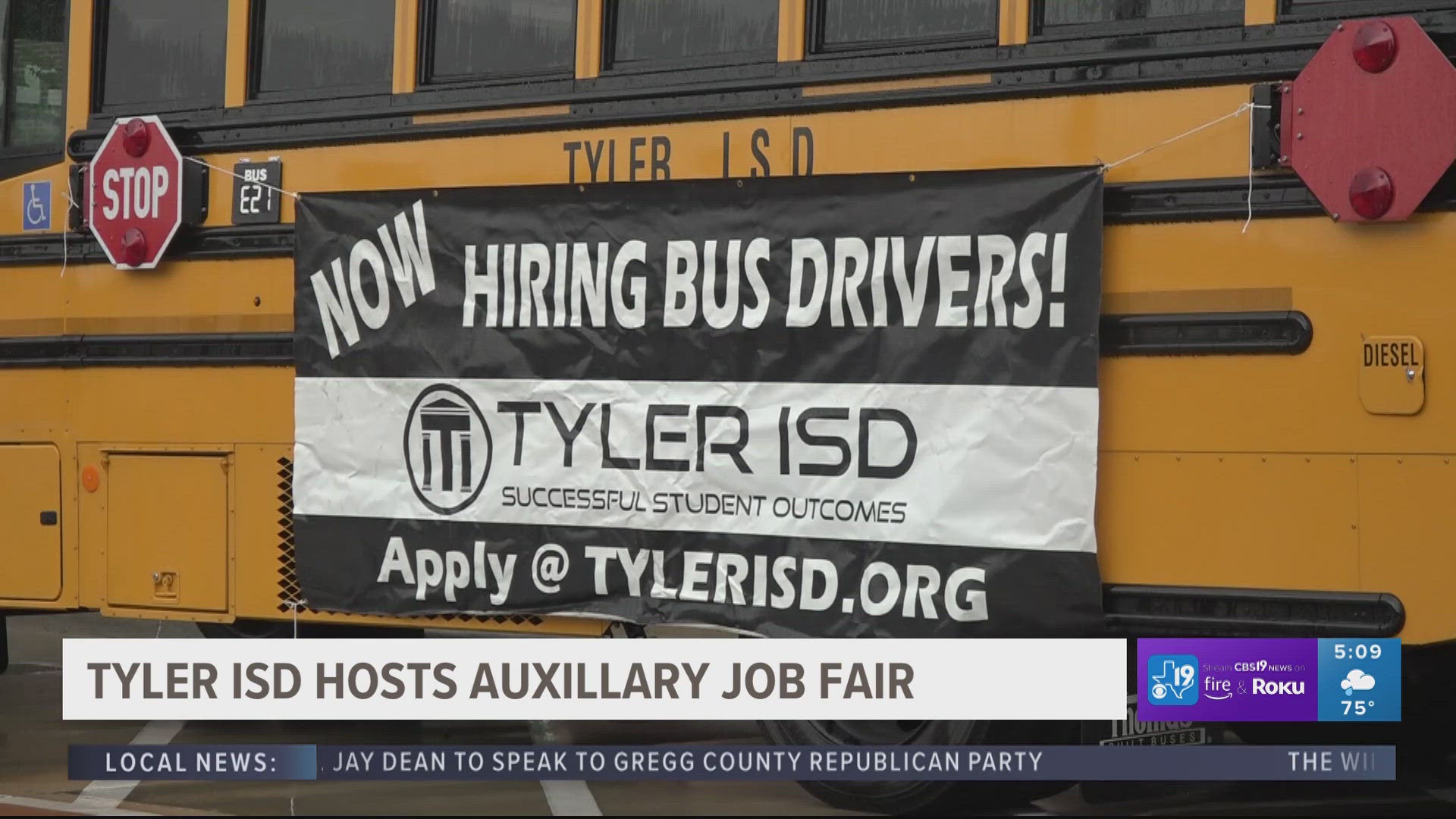 The biggest need right now are bus drivers and instructional assistants. Tyler ISD hopes to have those positions filled by the start of the school year on August 12.