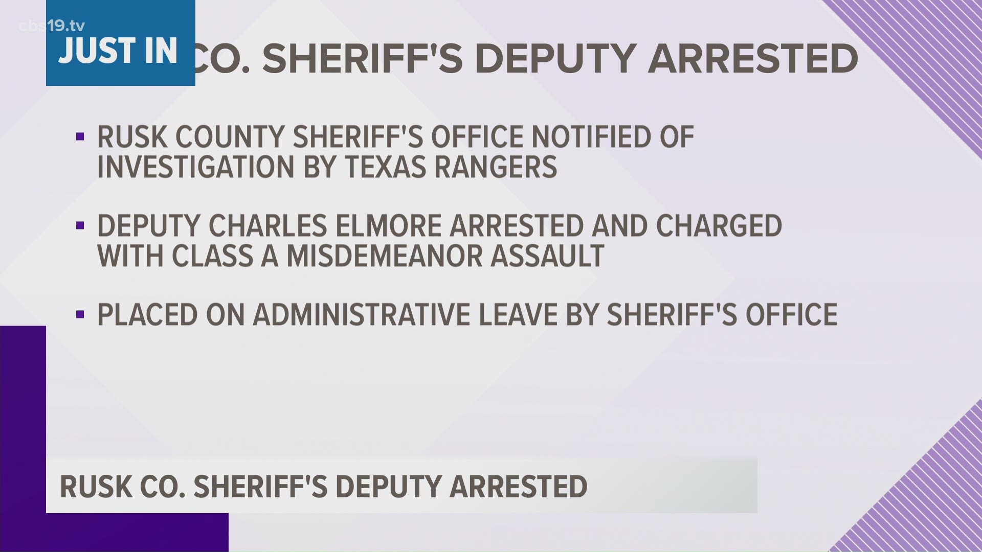 Deputy Charles Elmore has been placed on administrative leave pending.