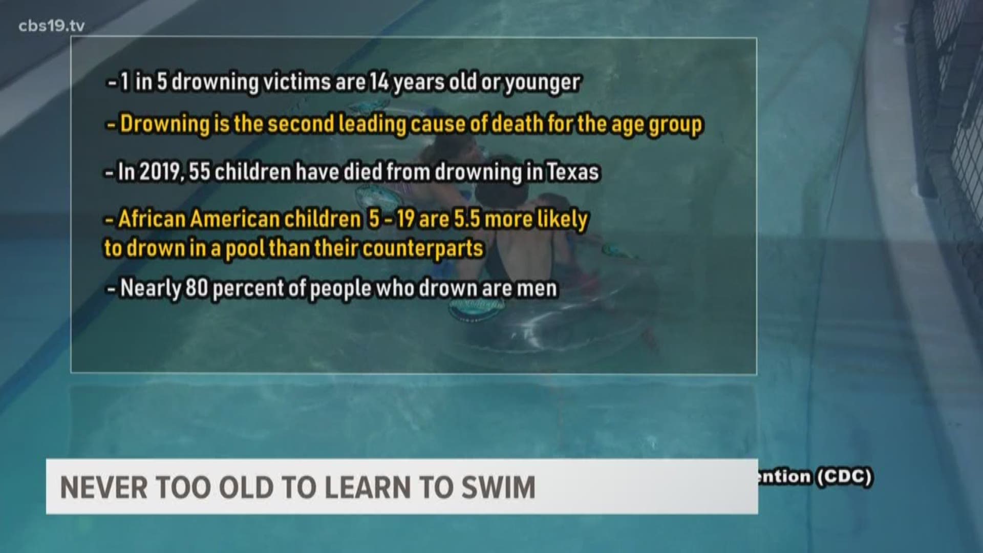 CBS19's LaDyrian Cole shares why she decided to learn to swim, tips she's picked up in her first few lessons, and water safety statistics every parent should know.