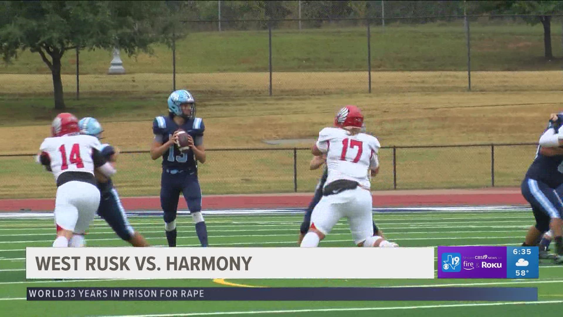 Harmony beats West Rusk 38-35.