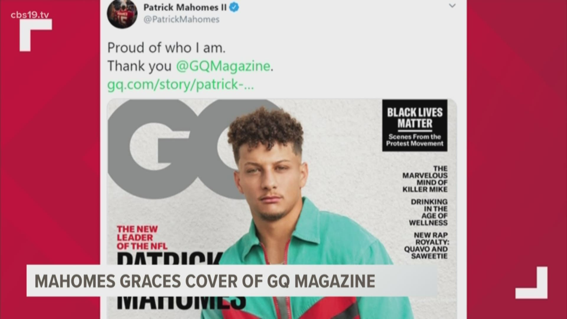 Patrick Mahomes Lands Cover Of Gq Magazine Cbs19 Tv