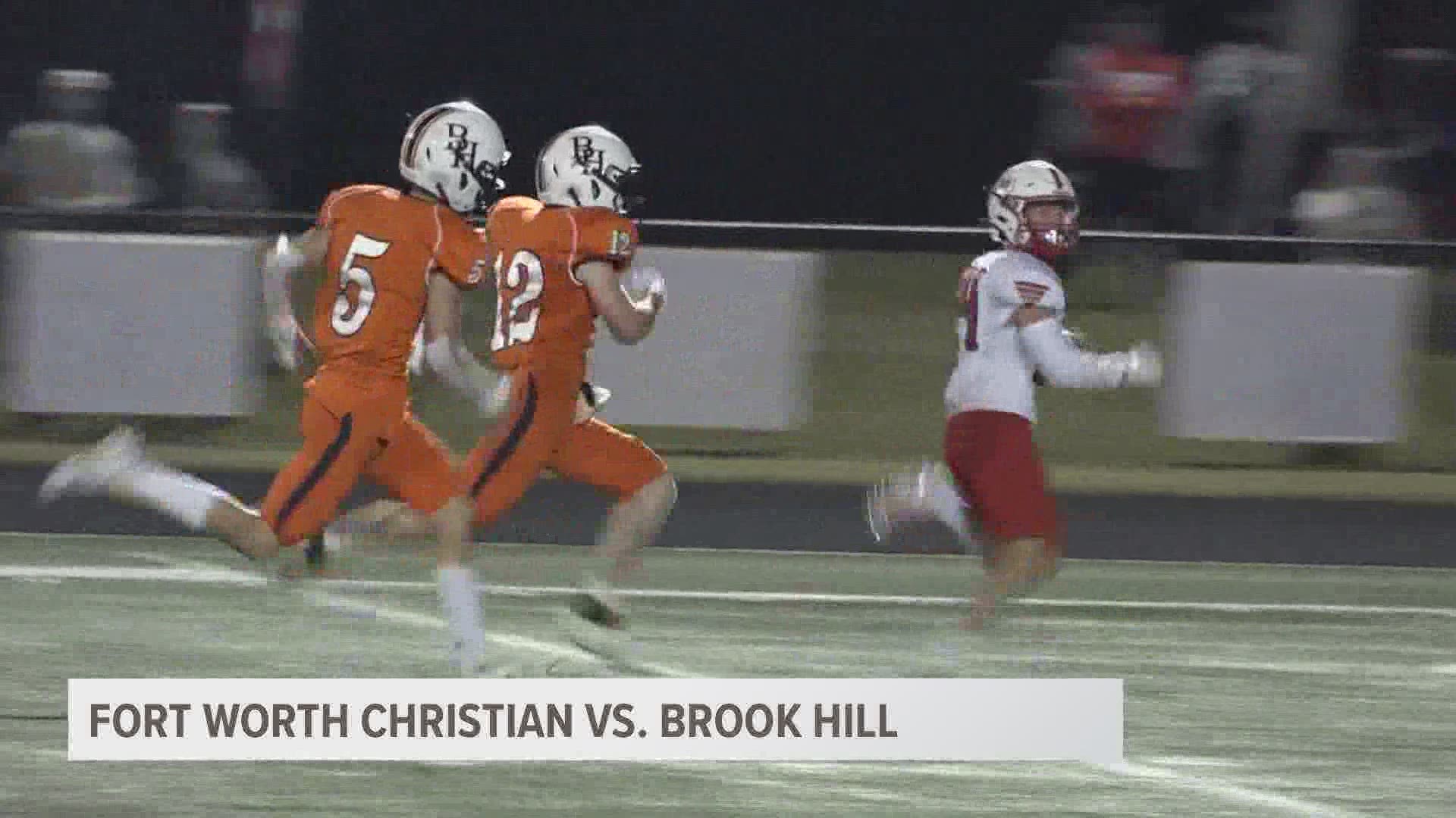 Brook Hill beat Fort Worth Christian by a score of 37-34.