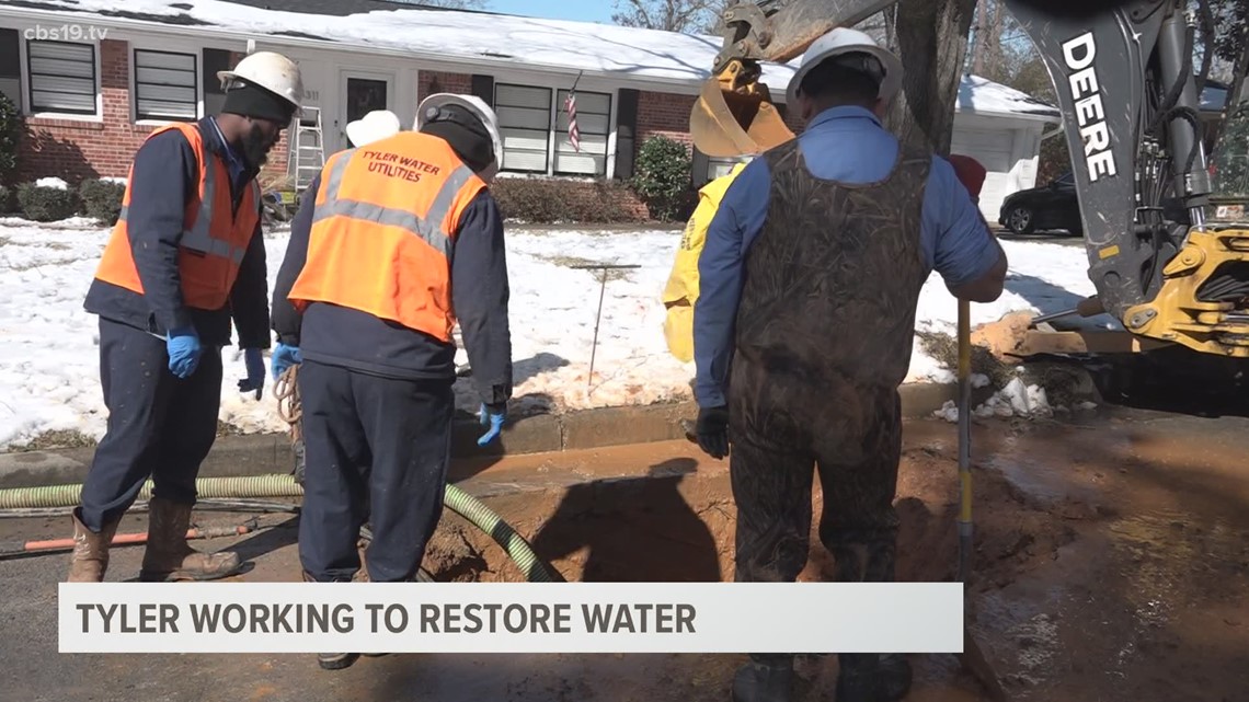 Tyler Water Utility crews continue working to restore water to the city