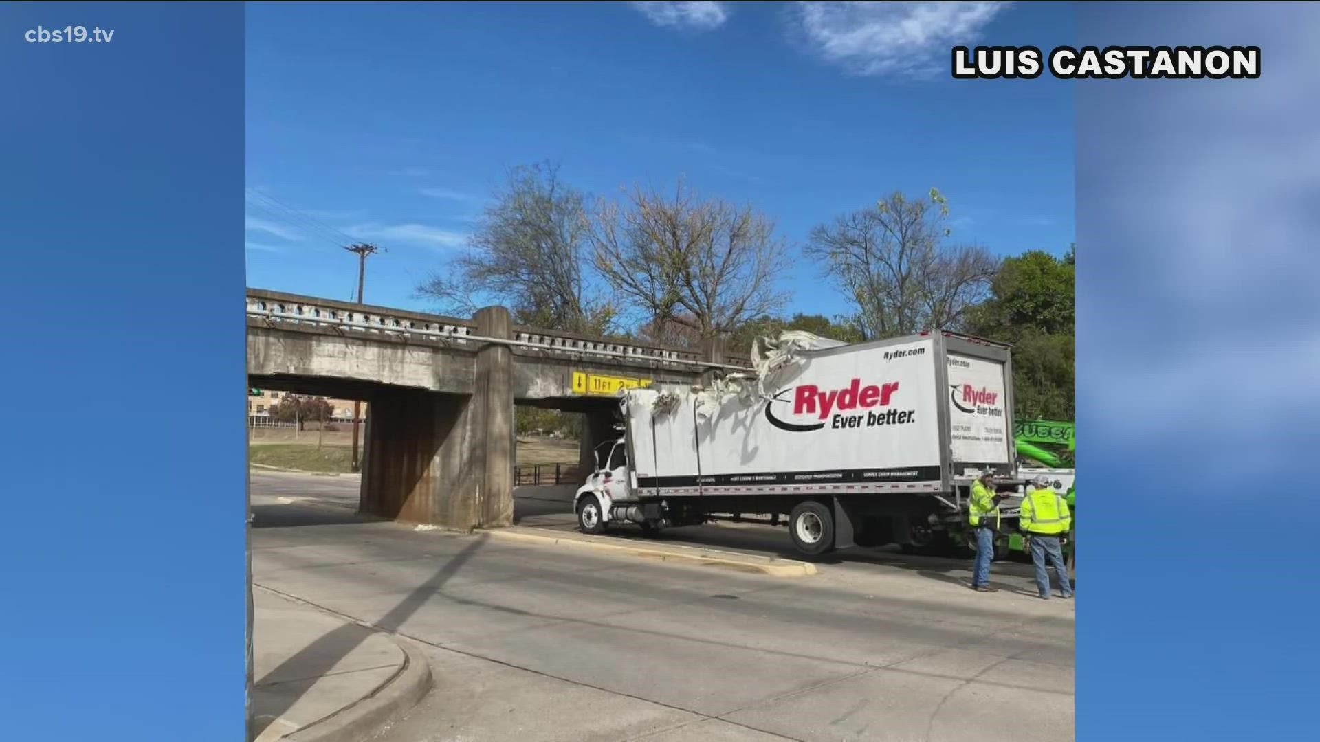 Longview PD says depending on the severity, it can take over an hour to get a truck from under the bridge.