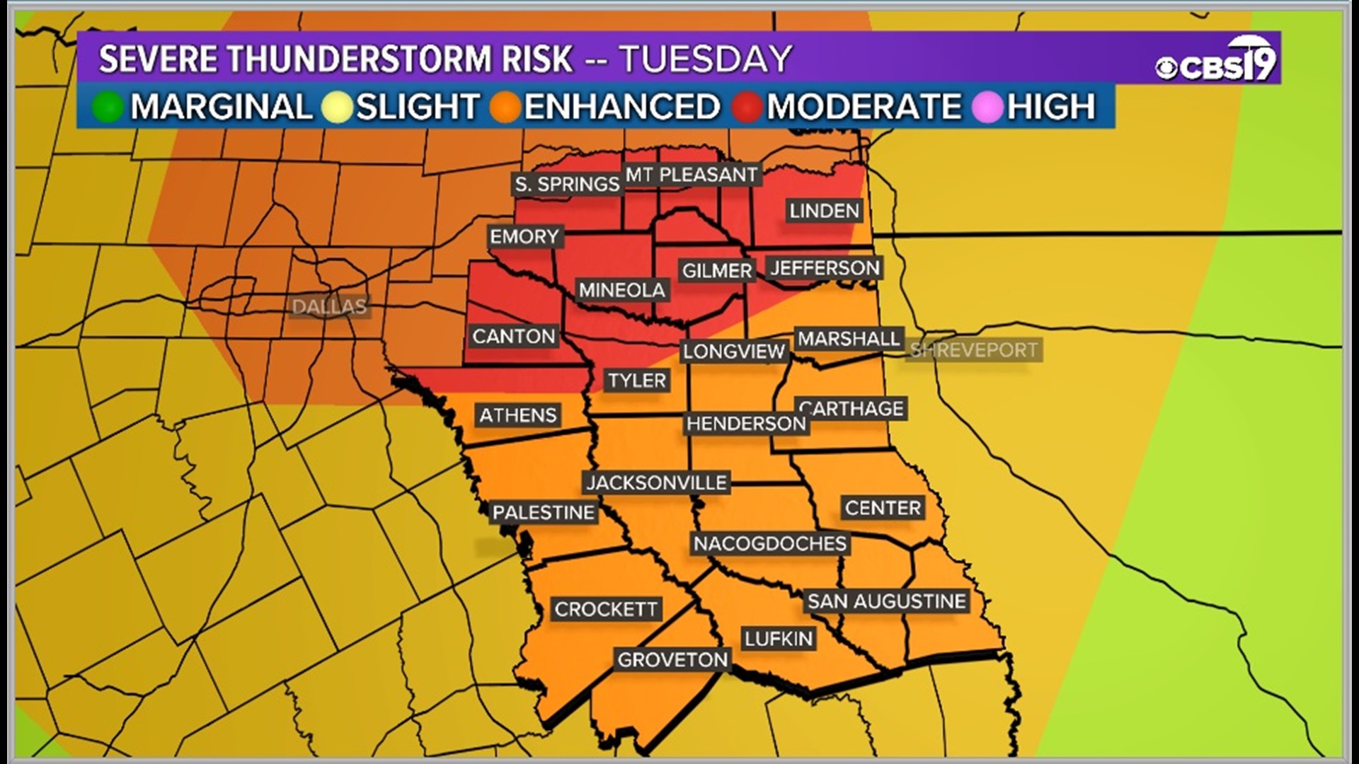 Severe weather moving into East Texas overnight Here's what you need