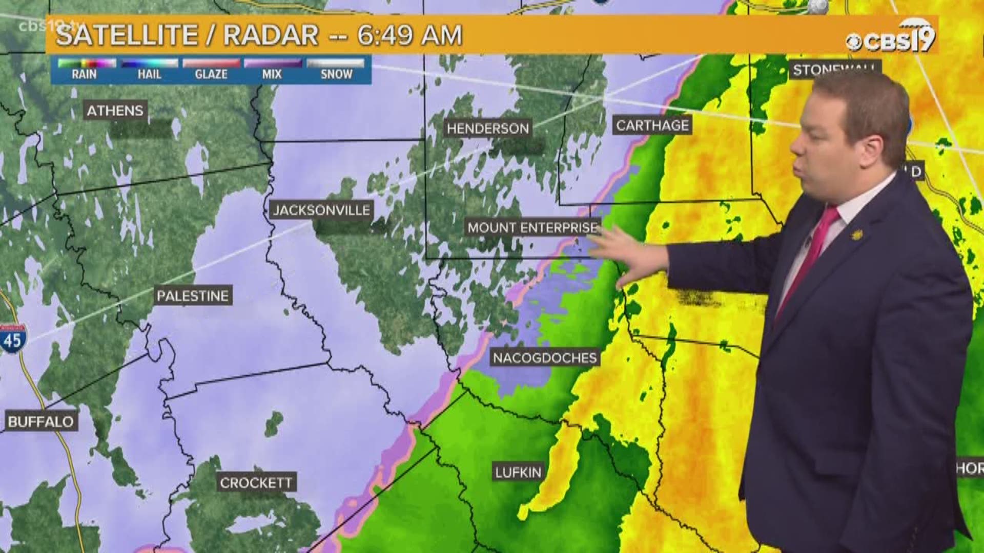 We had a wintry mix and some light snow around East Texas this morning, but that is moving out for this afternoon. Meteorologist Michael Behrens has the latest.