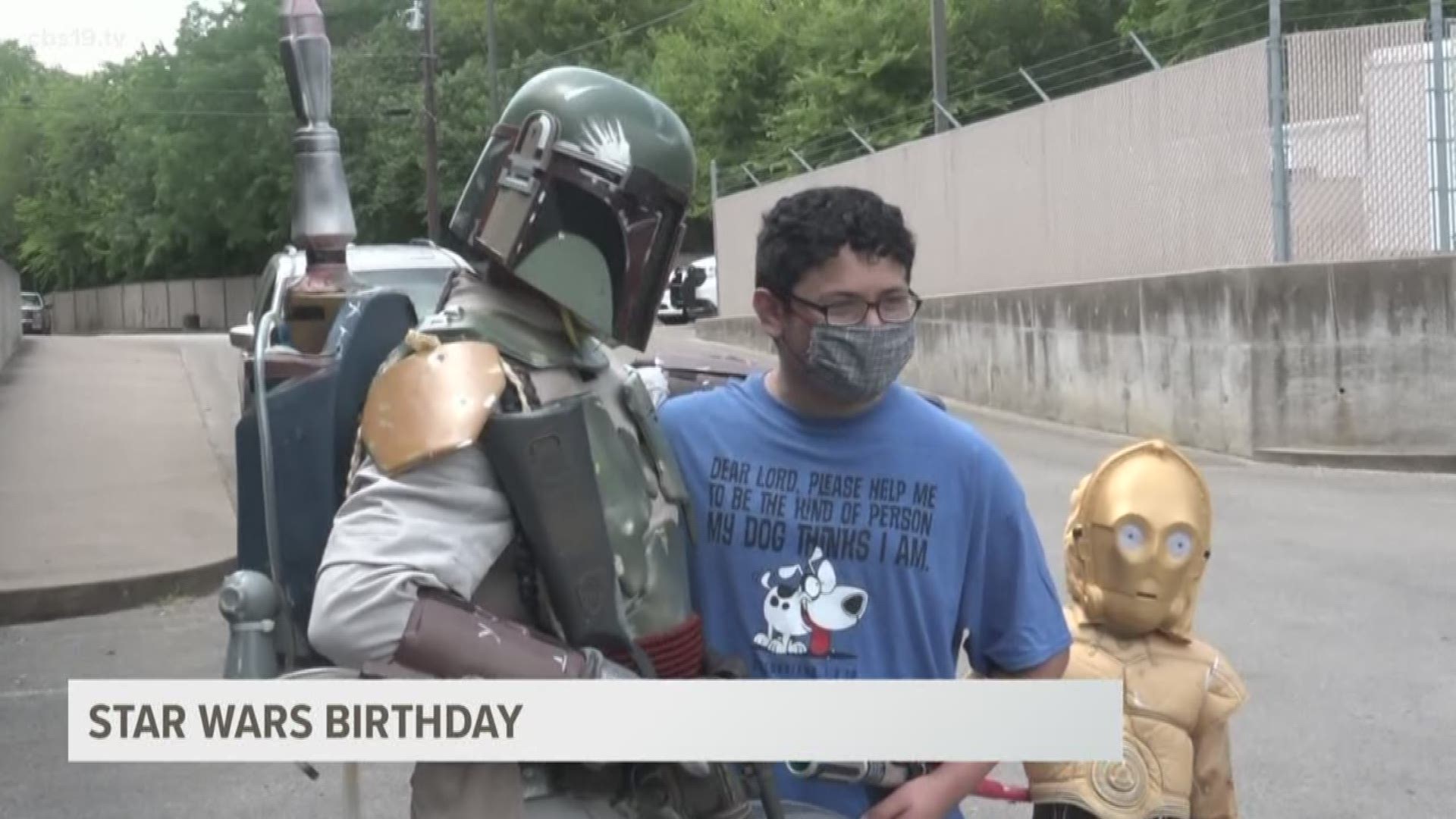 16 year old Jair Egan celebrated his birthday with officers dressed as Star Wars characters