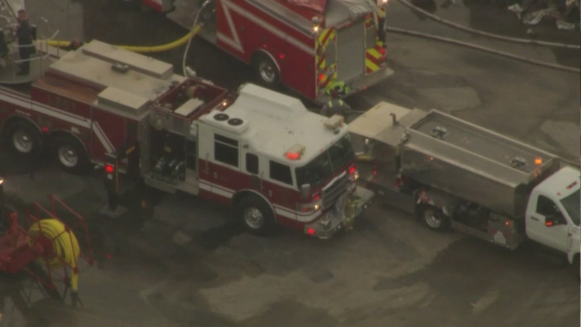 Shelter-in-place lifted after large fire at Dayton recycling plant