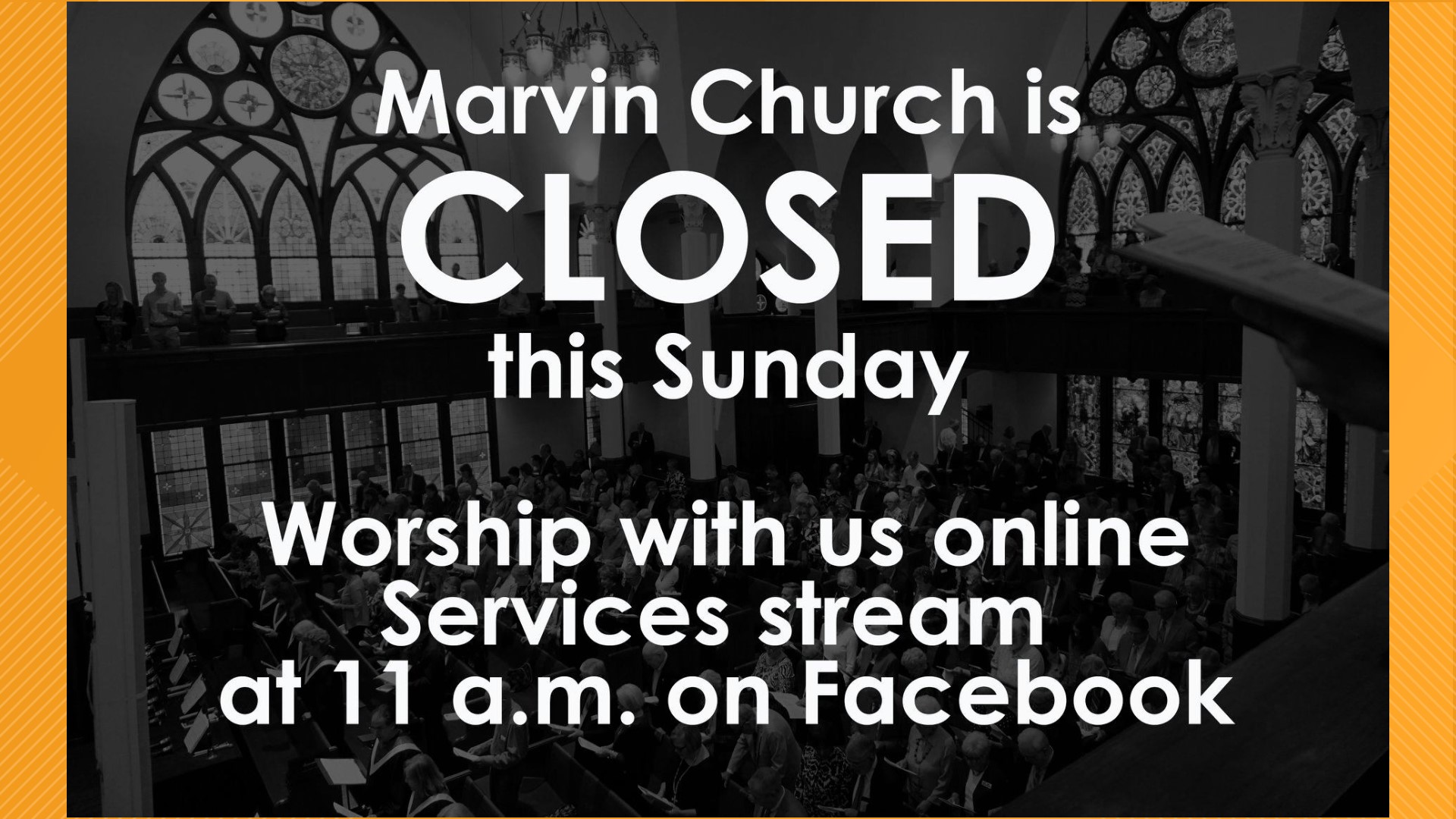 Marvin United Methodist Church cancels inperson services through end of March cbs19.tv
