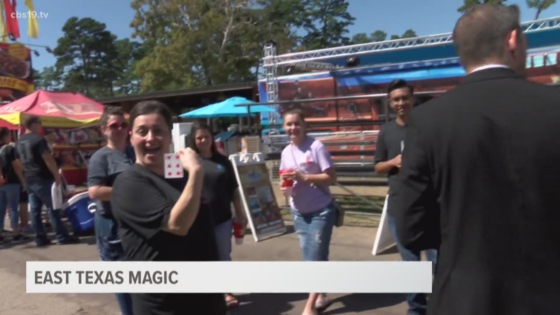 Kardenni the Magician showing off his tricks to East Texans enjoying the East Texas State Fair! Check out just a small sample of his abilities!