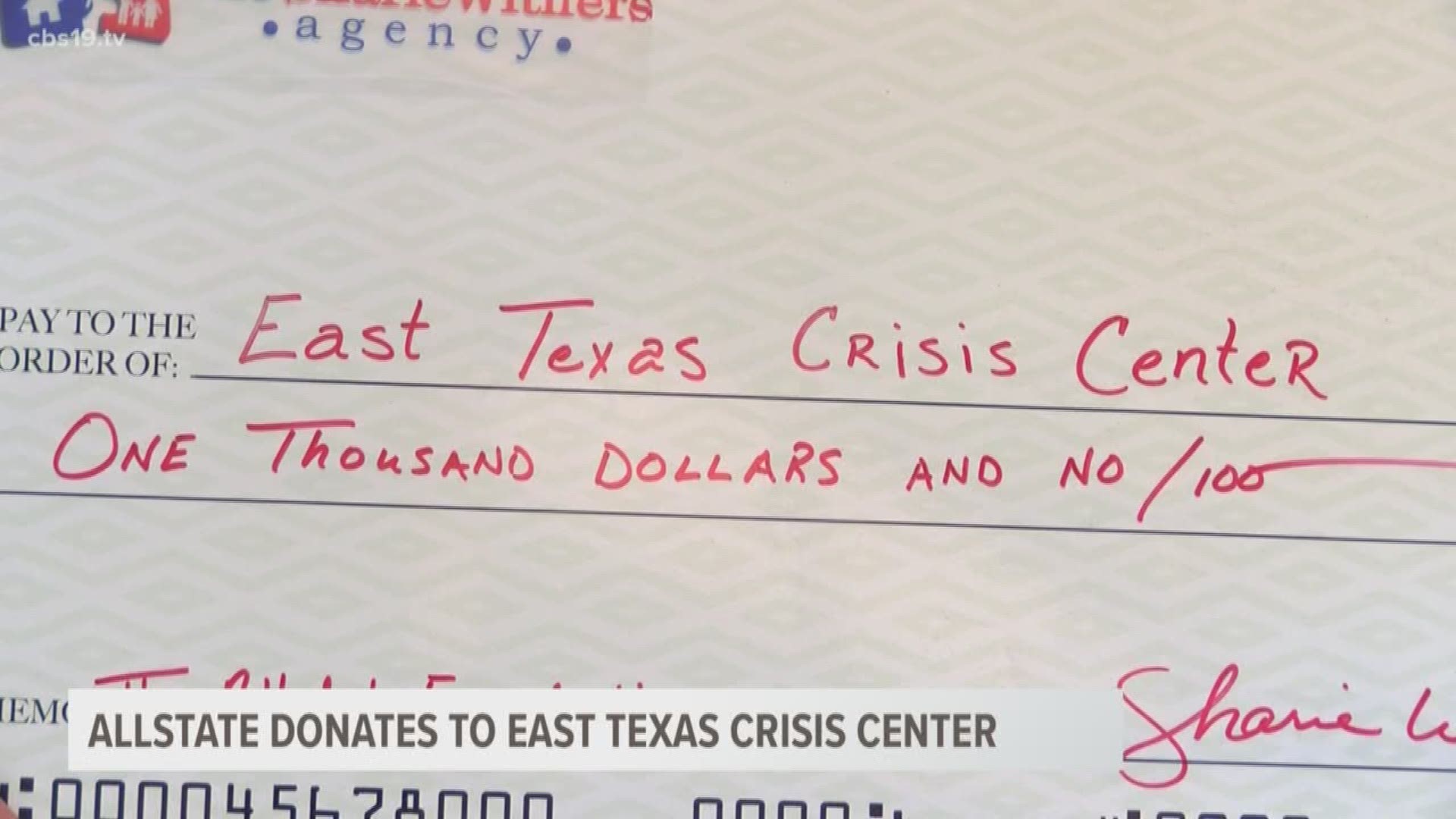 The crisis center got $9,000 in all.
