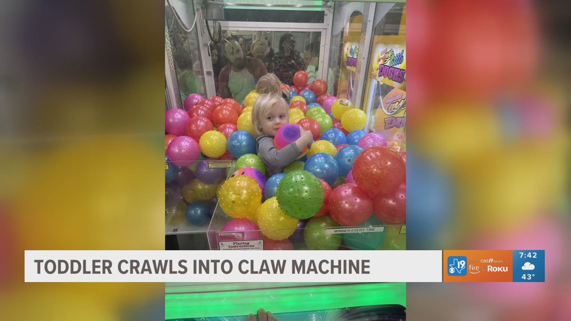 Missouri toddler climbs into claw machine, becomes viral sensation