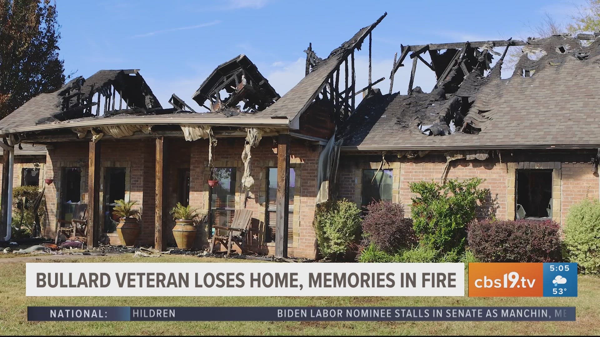 A Bullard Veteran lost his home in a fire that he had brought less than a year ago.