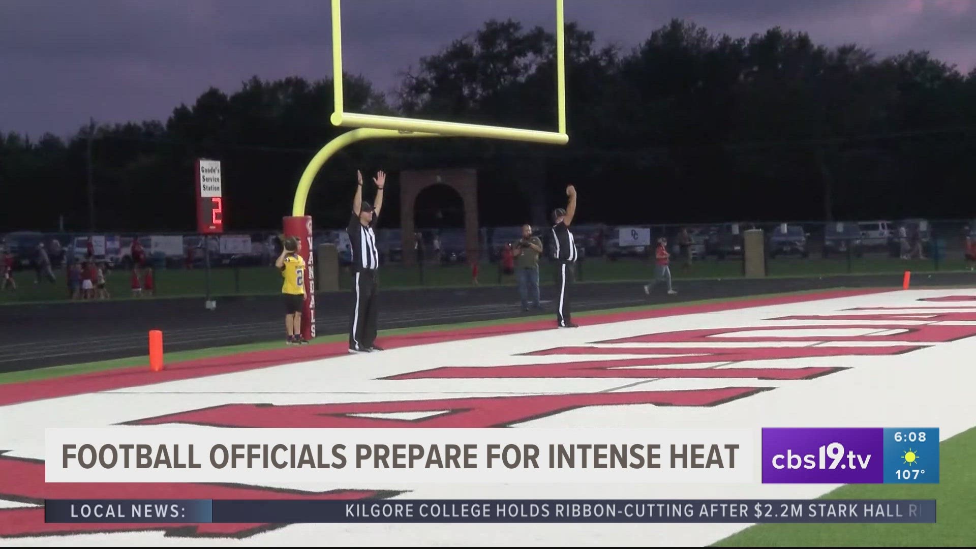 Tyler Football Officials are tackling the challenge of working in the brutal heat.