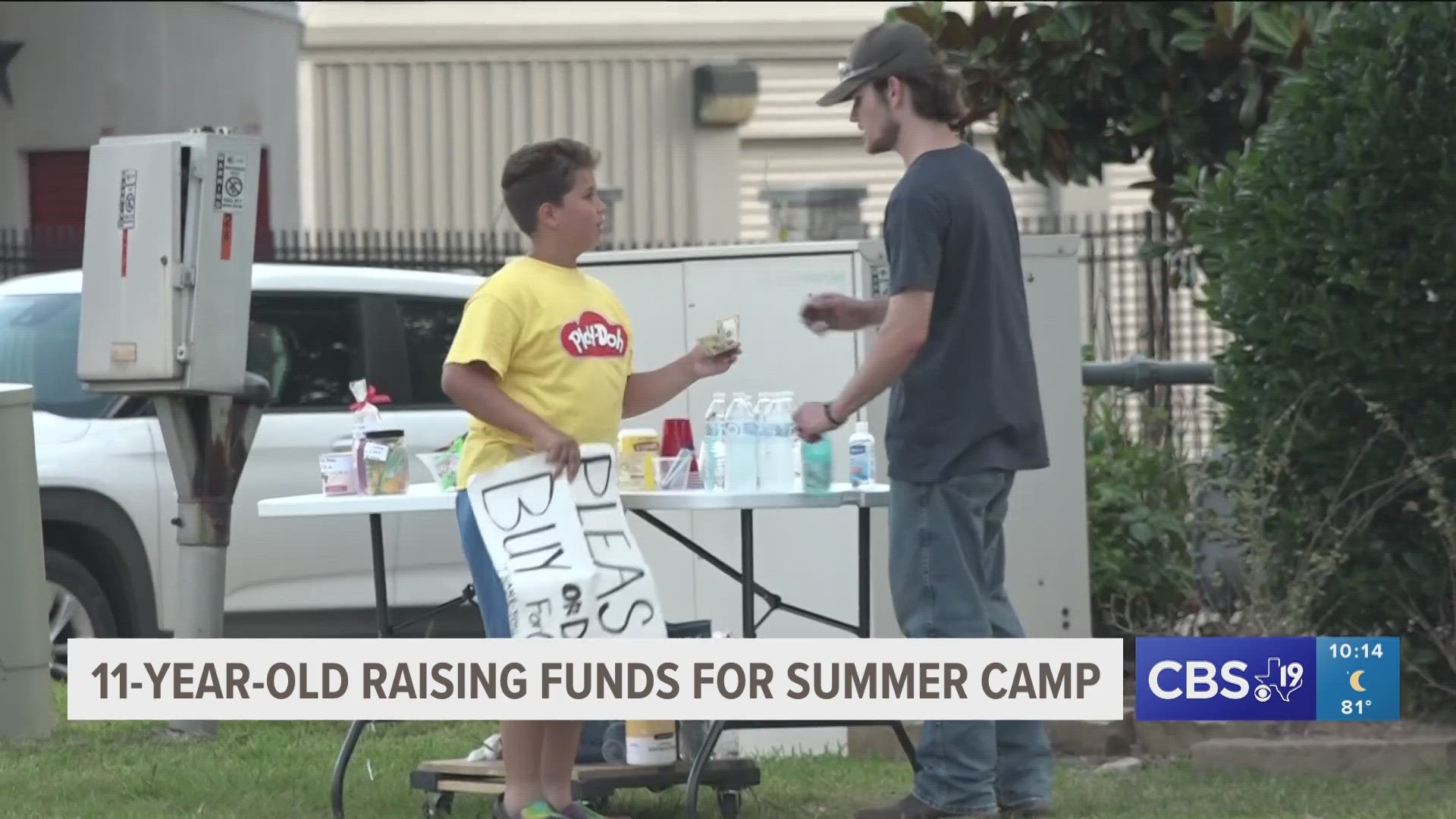 Joseph Hamilton is going the extra mile selling snacks and drinks off of Old Bullard Road to make sure he attends Frontier Camp.