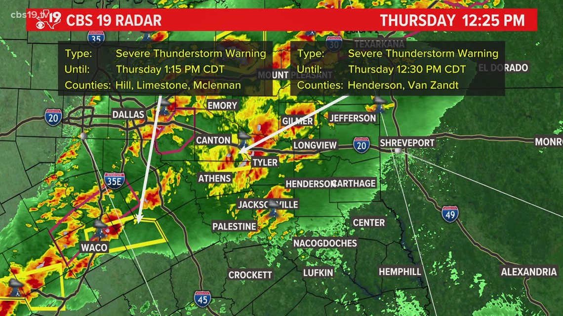EAST TEXAS SEVERE WEATHER UPDATE 1230PM May 5, 2022 cbs19.tv