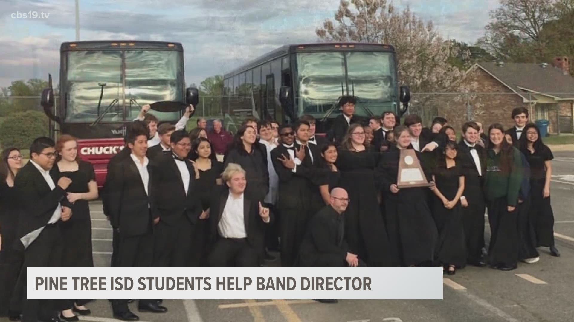 A group of Pine Tree ISD seniors learned their band director was about to sell his favorite instrument and came up with a plan so that wouldn't happen.
