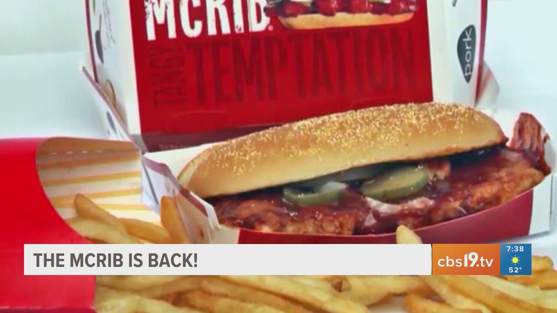 The McRib returns to McDonald's cbs19.tv