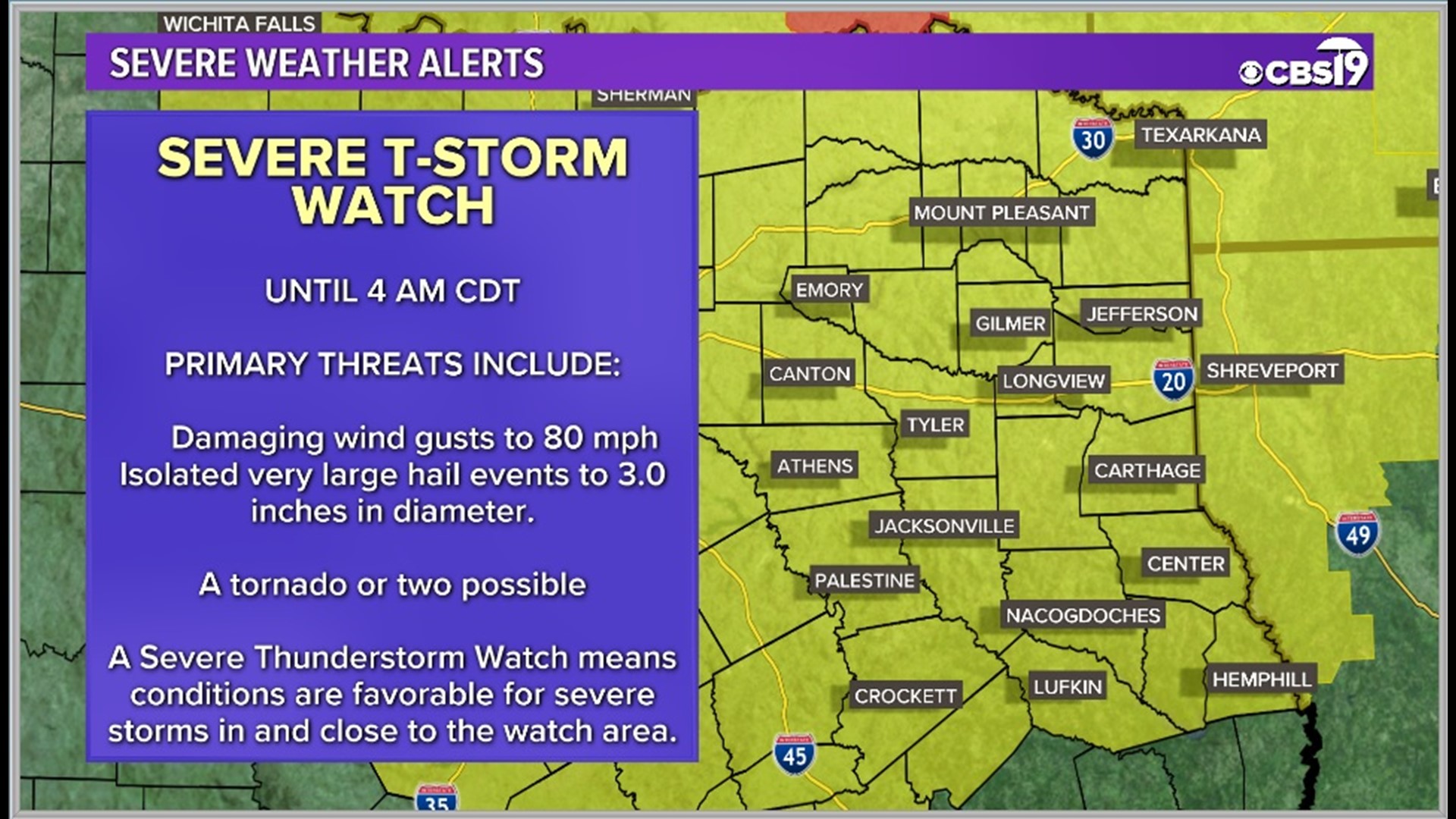 Severe weather moving into East Texas overnight Here's what you need