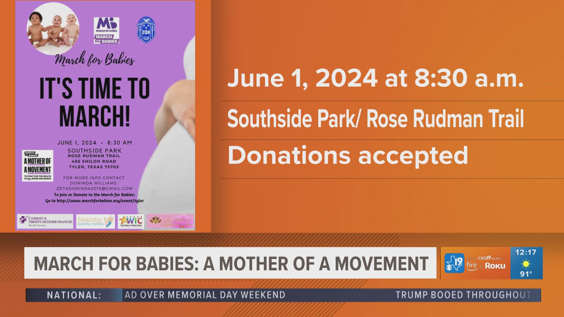 March of Dimes to hold annual walk for maternal health in Tyler