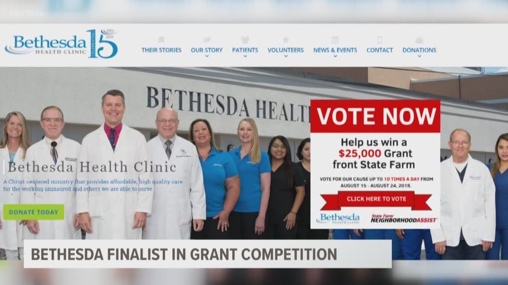 Bethesda Health Clinic is in the top 200 finalist for the State Farm, Neighborhood Assist grant.