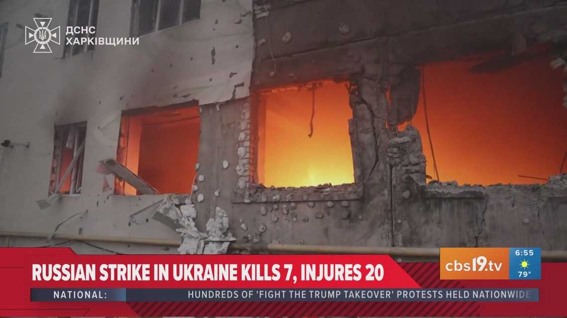 Russian strike in Ukraine kills 7, injures 20