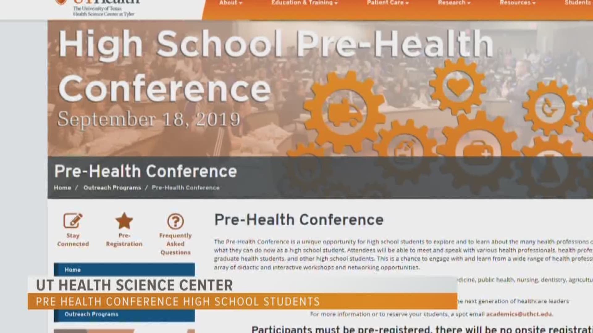 UT Health Science Center in Tyler is giving local high school students the chance to learn more about the health care industry.