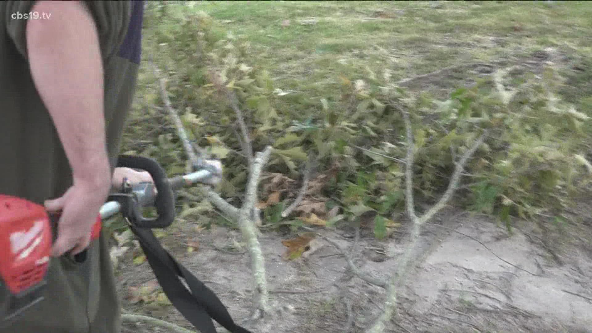 The City of Tyler told CBS19 us that they responded to 44 calls for downed trees and limbs Thursday afternoon.