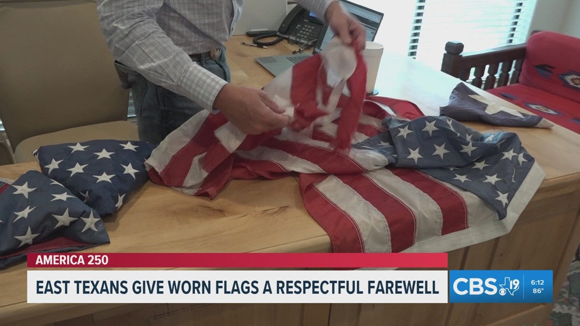 AMERICA 250: East Texas effort gives worn flags a respectful farewell