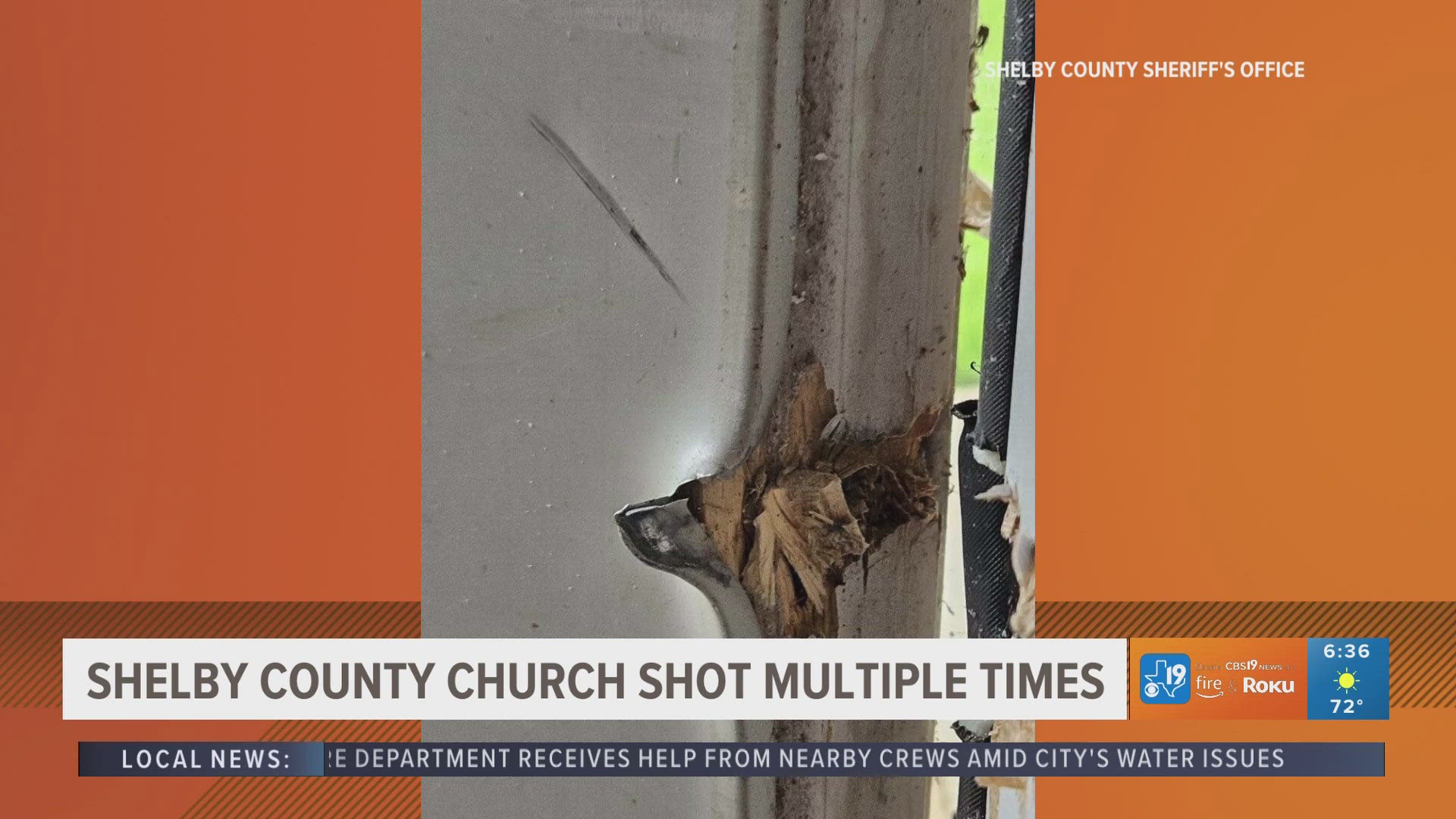 The Old Home Baptist Church’s chapel and fellowship hall was shot and bullets penetrated to the inside of both the chapel and fellowship hall.