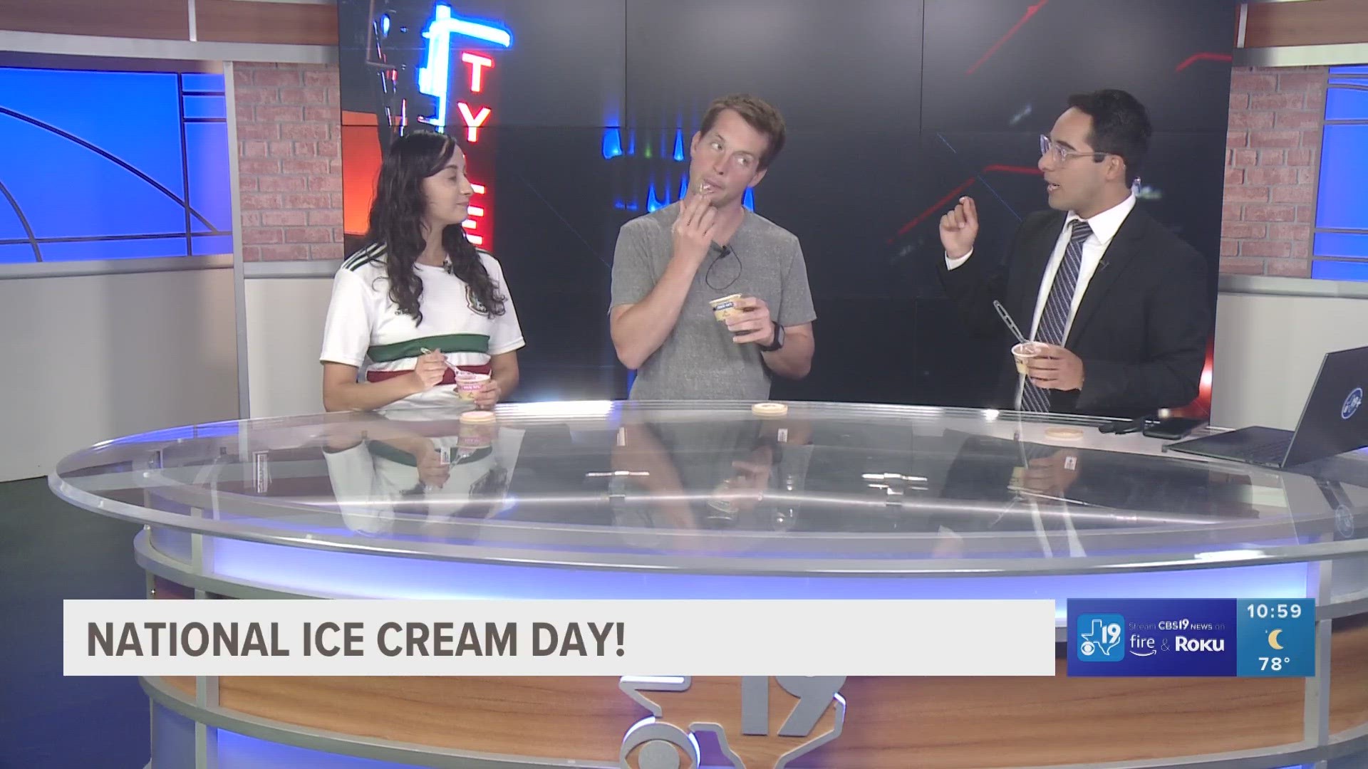 CBS19 weekend team celebrates National Ice Cream Day with Braum's