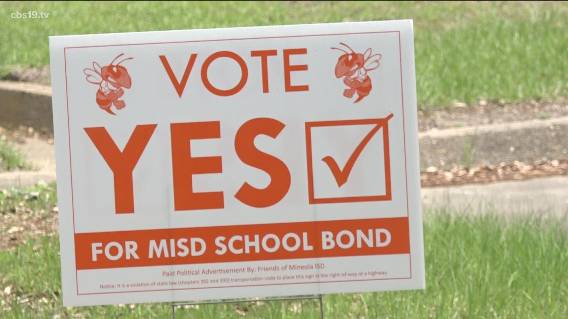 Mineola ISD passed an almost $30 million dollar bond, while other districts like New Diana ISD didn't see a big voter turnout.