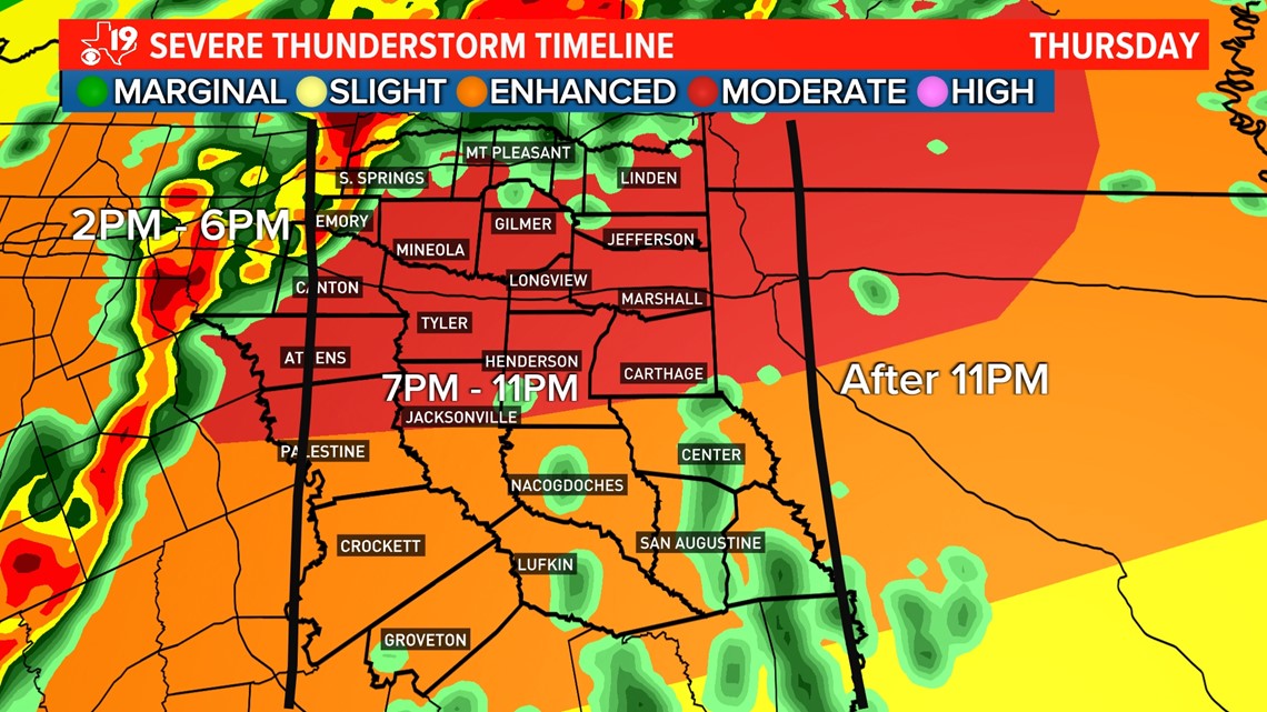 Severe storm is passing through East Texas Thursday cbs19.tv