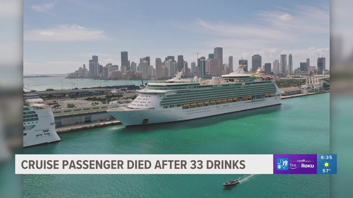 Royal Caribbean passenger who died on board cruise ship was served 33 drinks, lawsuit claims
