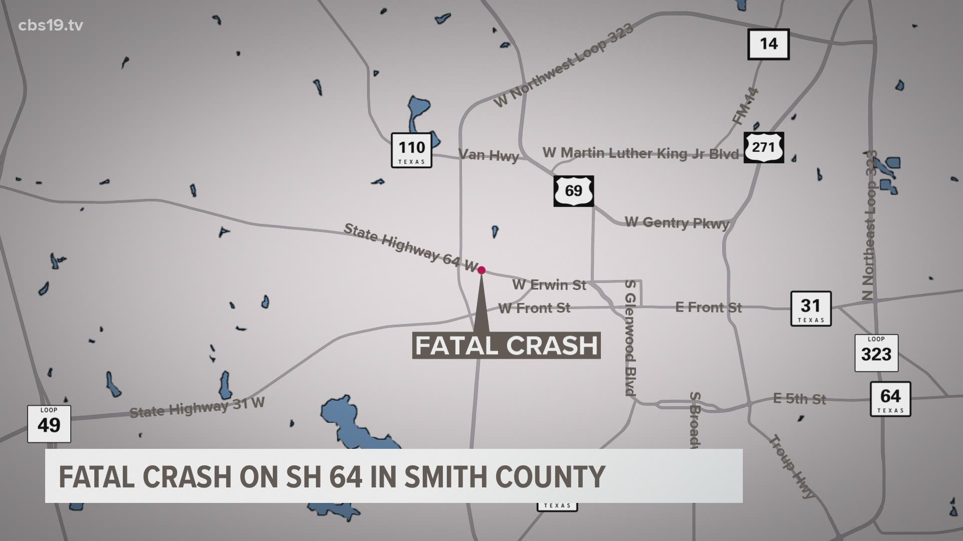 The accident occurred Sunday morning 1 mile west of the city of Tyler.