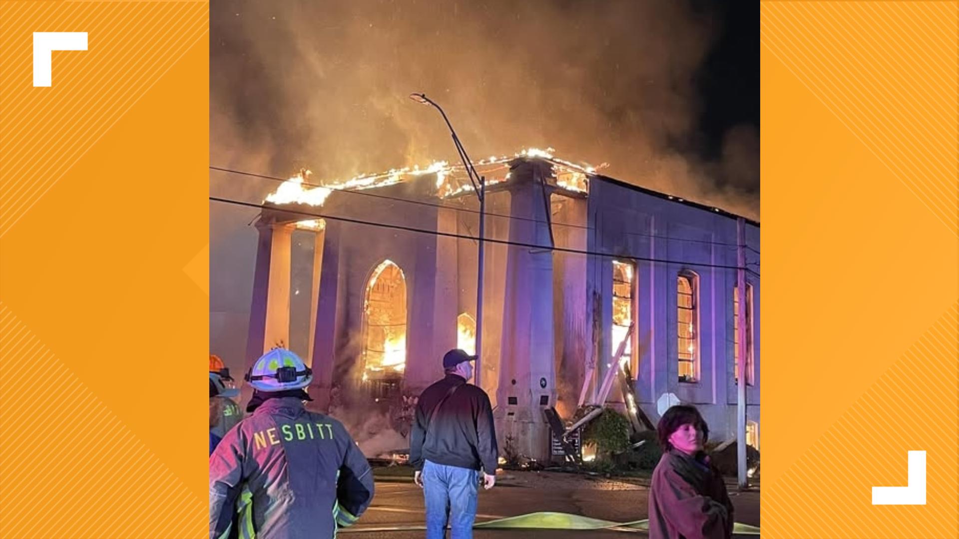 Crews are on scene after a historic East Texas church caught fire early Monday morning.