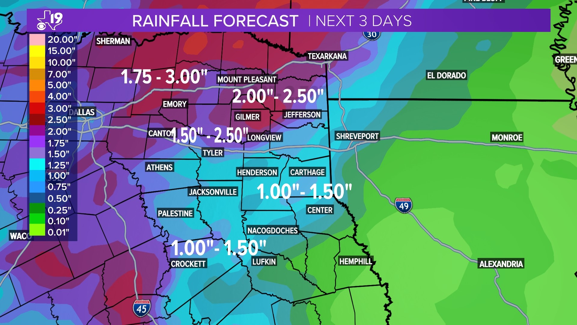 East Texas welcomes the fall season with cold front, heavy rain | cbs19.tv