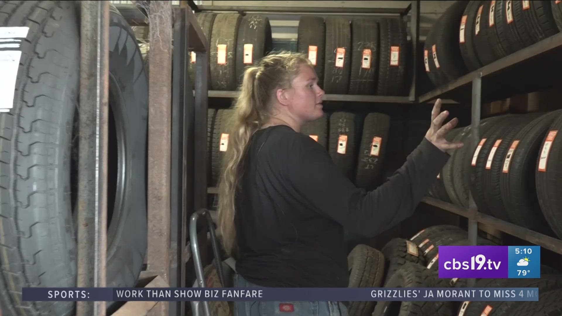 Emma Schmidt is the owner of Emma's Tire Shop in Elkhart, Texas.