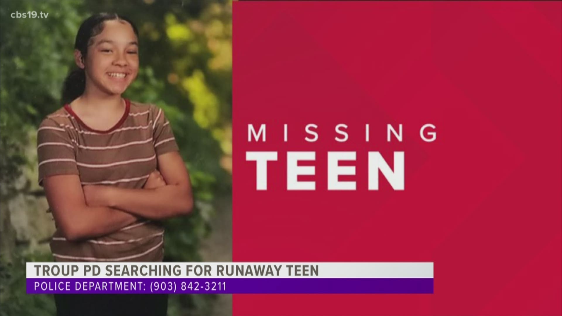 The 14-year-old was last seen on July 14.