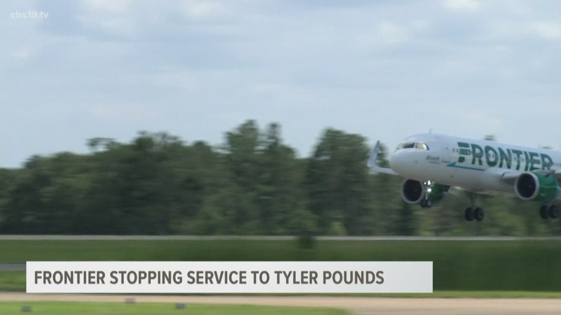 Frontier Airlines cited a lack of demand as the reason for stopping service to Tyler Pounds Regional Airport.